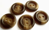 B16084 16mm Brown and Beige Bone Sheen 2 Hole Button - Ribbonmoon