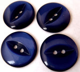 B16182 19mm Very Dark Royal Blue Polyester Fish Eye 2 Hole Button - Ribbonmoon