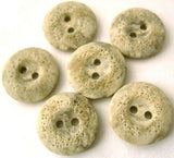 B1618 15mm Stone Greys Pocked Textured Matt 2 Hole Button - Ribbonmoon