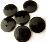 B1636 16mm Black High Gloss Nylon 2 Hole Button - Ribbonmoon