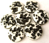 B1637 14mm Black and White 2 Hole Button - Ribbonmoon