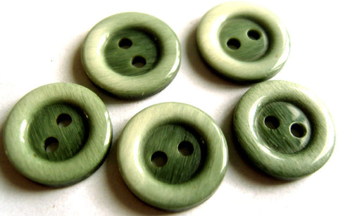 B16418 15mm Frosted Moss Green High Gloss 2 Hole Button