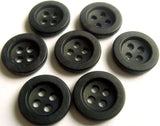 B16489 15mm Navy Soft Sheen 4 Hole Button - Ribbonmoon