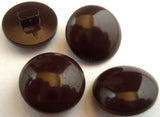 B16606 16mm Dark Chocolate Brown High Gloss and Domed Shank Button - Ribbonmoon