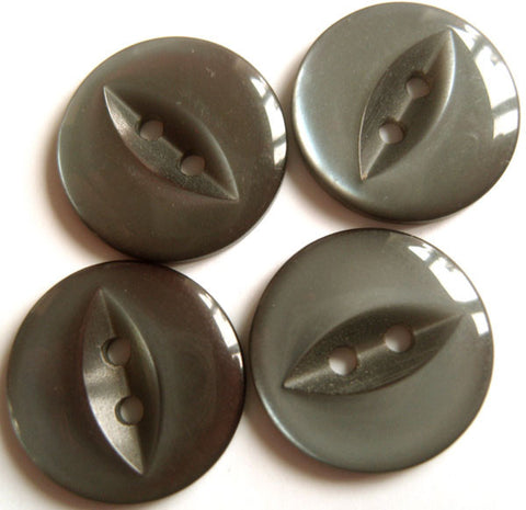 B16748 19mm Smoked Grey Polyester Fish Eye 2 Hole Button - Ribbonmoon