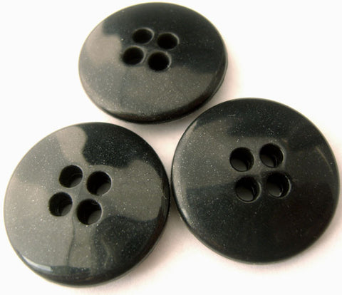 B1674 25mm Black Gloss 4 Hole Button with a Subtle Glittery Shimmer - Ribbonmoon