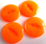 B16855 19mm Deep Neon Orange Polyester Fish Eye 2 Hole Button - Ribbonmoon