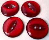 B16861 19mm Scarlet Berry Polyester Fish Eye 2 Hole Button - Ribbonmoon