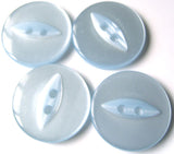 B16883 19mm Deep Sky Blue Polyester Fish Eye 2 Hole Button - Ribbonmoon