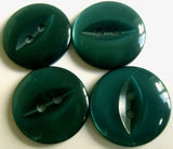 B16892 19mm Teal Jade Green Polyester Fish Eye 2 Hole Button - Ribbonmoon