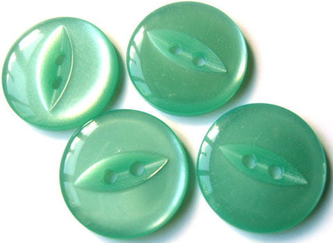 B16901 14mm Deep Aqua Polyester Fish Eye 2 Hole Button - Ribbonmoon