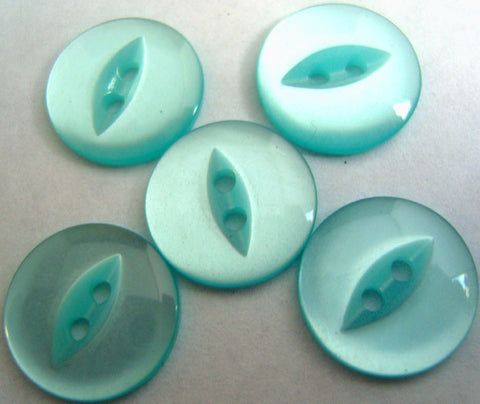 B16900 16mm Turquoise Polyester Fish Eye 2 Hole Button - Ribbonmoon