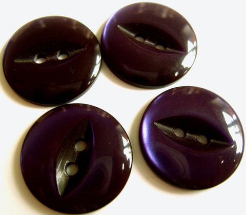 B16904 19mm Deep Purple Polyester Fish Eye 2 Hole Button - Ribbonmoon