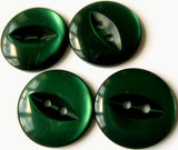 B8503 14mm Forest Green 2 Hole Polyester Fish Eye Button - Ribbonmoon