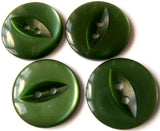 B16993 19mm Leaf Green Polyester Fish Eye 2 Hole Button - Ribbonmoon