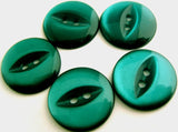 B16996 16mm Deep Jade Green Polyester Fish Eye 2 Hole Button - Ribbonmoon