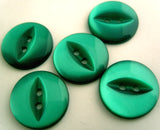 B8499 14mm Jade Green 2 Hole Polyester Fish Eye Button - Ribbonmoon