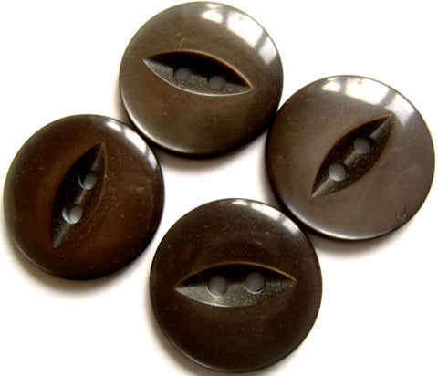 B17044 19mm Deep Taupe 2 Hole Polyester Fish Eye Button - Ribbonmoon