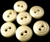 B1714 11mm Pearl White Vivid Sheen 2 Hole Button - Ribbonmoon