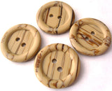 B1747 20mm Beige and Brown Soft Sheen 2 Hole Button - Ribbonmoon