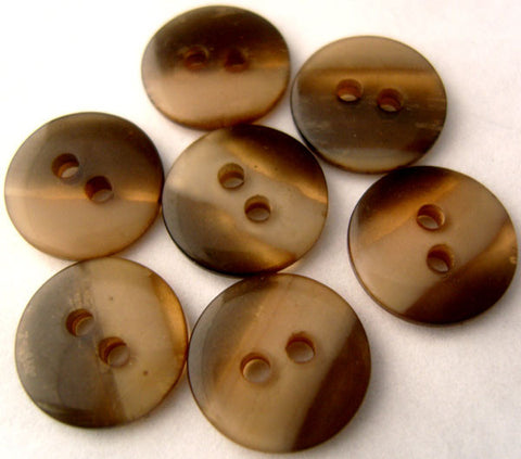 B1758 13mm Dark Brown and Beige 2 Hole Button - Ribbonmoon