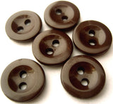 B1798 14mm Dark Brown High Gloss 2 Hole Button - Ribbonmoon