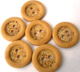 B2015 15mm Sand Beige Brown Matt Centre 2 Hole Button - Ribbonmoon