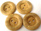 B2034 20mm Dull Sands Pocked Textured and Bone Sheen 2 Hole Button - Ribbonmoon