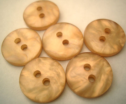 B14921 15mm Peach Beige and Iridescent Pearlised Surface 2 Hole Button