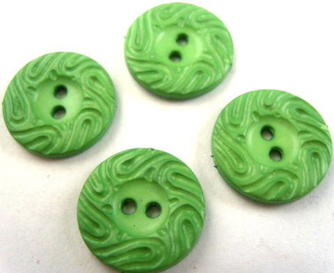 B2072 20mm Green Textured Rim 2 Hole Button - Ribbonmoon