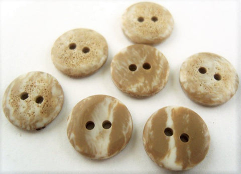 B2094 15mm Deep Beige and Natural Stone Effect 2 Hole Button