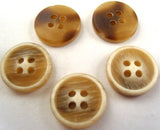 B2122 15mm Frosted Aaran Bone Sheen 4 Hole Button - Ribbonmoon