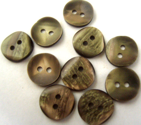 B2149 14mm Grey Based Nacre Effect Iridescence 2 Hole Button - Ribbonmoon