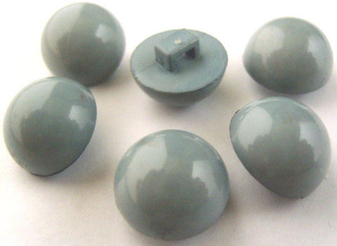 B2159 14mm Dusky Grey Blue Half Ball High Gloss Shank Button - Ribbonmoon