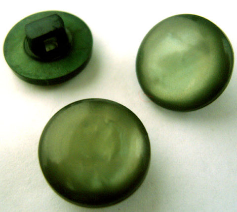 B2185 14mm Tonal Hunter Green Pearlised Polyester Shank Button - Ribbonmoon