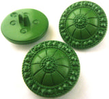 B2203 23mm Green Textured Domed Centre Shank Button - Ribbonmoon