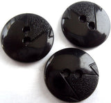 B14160 20mm Black Glossy and Textured Matt 2 Hole Button