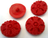 B2247 22mm Dull Red Textured Nylon Shank Button - Ribbonmoon