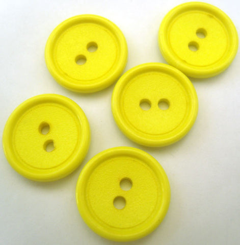 B2253 19mm Deep Fluorescent Yellow Matt Centre 2 Hole Button - Ribbonmoon