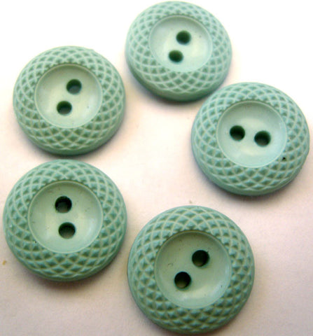 B7172 16mm Pale Turquoise Textured Rim 2 Hole Button