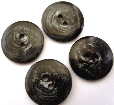 B2257 20mm Black, Greys and Natural High Gloss 2 Hole Button - Ribbonmoon