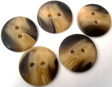 B2266 17mm Brown and Creams Soft Sheen 2 Hole Button - Ribbonmoon