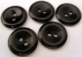 B2267 17mm Black High Gloss 2 Hole Button - Ribbonmoon