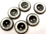 B2292 15mm Grey with a Shimmery Pearlised White Rim 2 Hole Button - Ribbonmoon