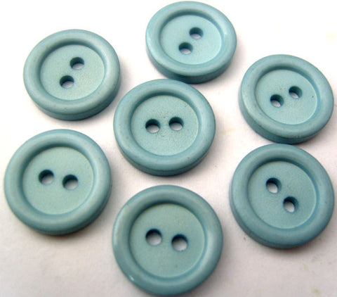 B2300 14mm Dugg Egg Blue Matt Centre 2 Hole Button - Ribbonmoon