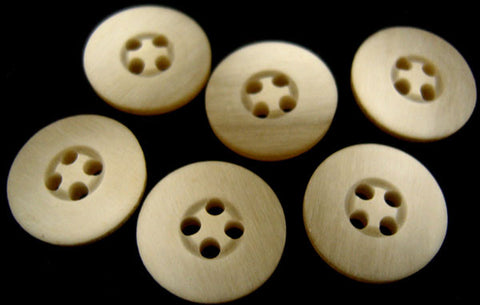 B2326 15mm Frosted Beige Aaran Matt 4 Hole Button - Ribbonmoon