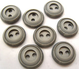 B2328 13mm Blue Grey Matt Centre 2 Hole Button - Ribbonmoon