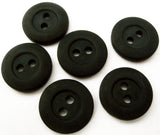 B2336 15mm Charcoal Black Soft Bone Sheen 2 Hole Button