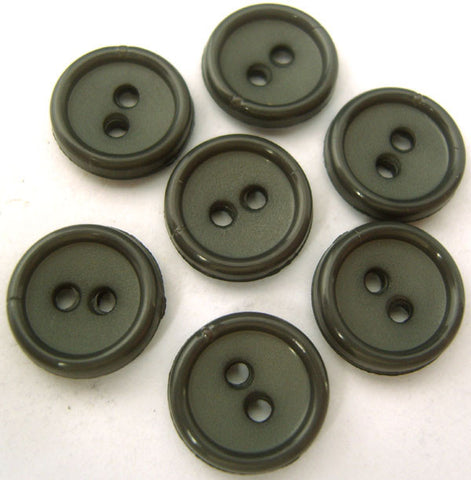 B2338 14mm Deep Blue Grey Matt Centre 2 Hole Button - Ribbonmoon