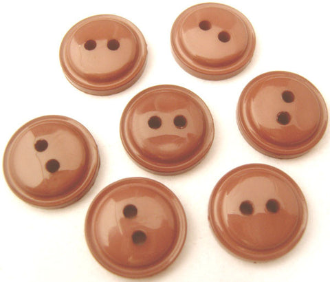 B2342 14mm Pale Hot Chocolate Brown High Gloss 2 Hole Button - Ribbonmoon